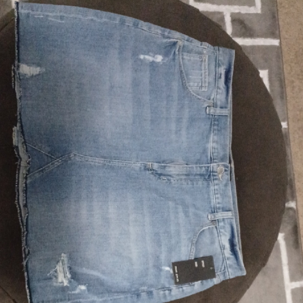 Light Blue Denim Skirt " PERMANENT"